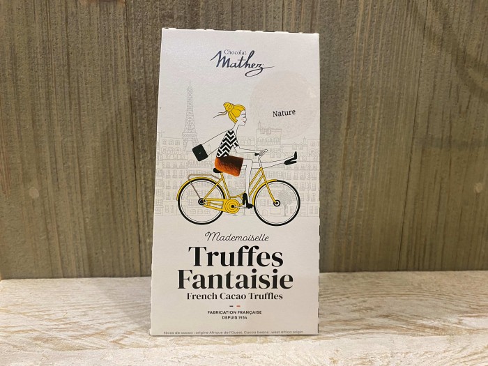 Sachet de truffes au cacao, Mademoiselle en vélo, Paris, huguette et henri