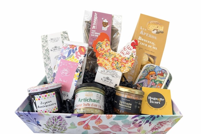 Panier garni pour anniversaire, épicerie Huguette & Henri, ¨Paris