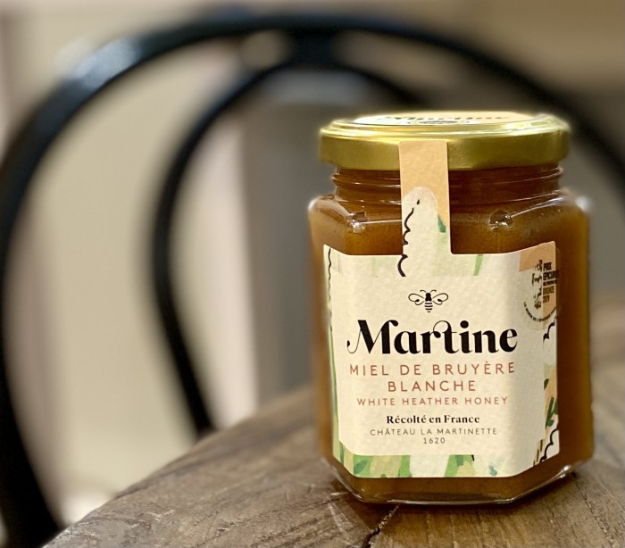 Photo du pot de miel de bruyère blanche IGP de Provence de Huguette & Henri