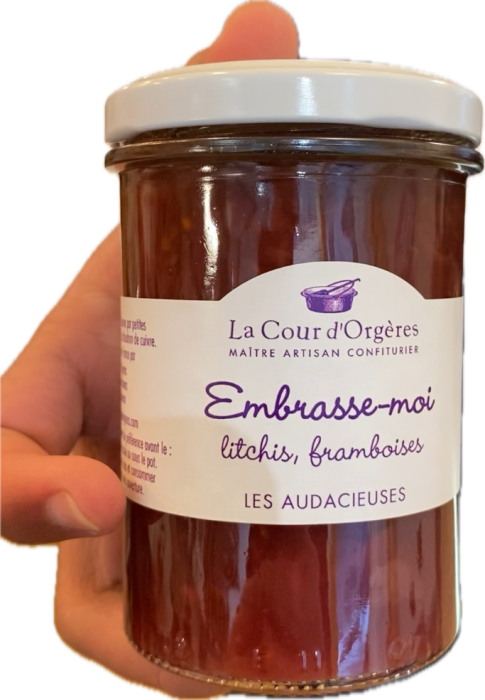 Confiture de litchis et framboises, épicerie Huguette & Henri